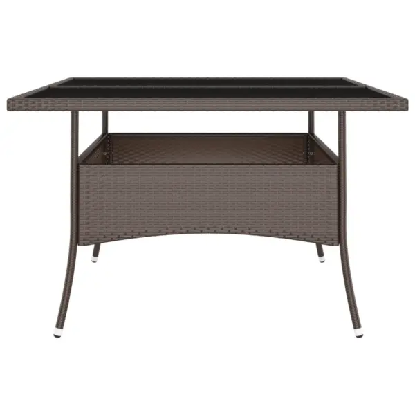 9-osaline pruun polürotangist aiamööbli komplekt, laud 120 x 120 cm – 5