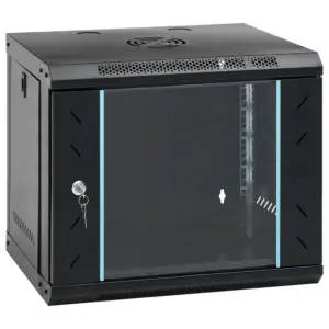 Seinale kinnitatav 9U võrgukapp 19" IP20, must, 53 x 40 x 45 cm