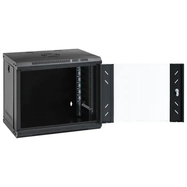 Seinale kinnitatav 9U võrgukapp 19″ IP20, must, 53 x 40 x 45 cm – 2