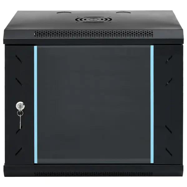 Seinale kinnitatav 9U võrgukapp 19″ IP20, must, 53 x 40 x 45 cm – 3