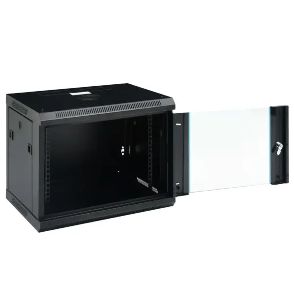 9U seinale paigaldatav 19” võrgukapp, IP20, must, 600 x 450 x 510 mm – 2