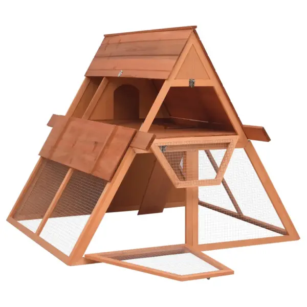 A-kujuline väliküülikupuur kuusepuidust, pruun, 152 x 127 x 109,5 cm - 2