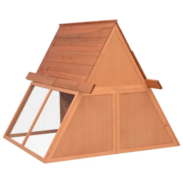 A-kujuline väliküülikupuur kuusepuidust, pruun, 152 x 127 x 109,5 cm - 5