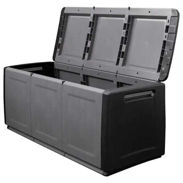 Aia hoiukast patjade ja aiatarvete hoidmiseks, 330 l, tumehall ja must, 138 x 53 x 57 cm – 5