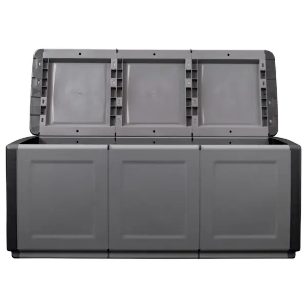 Aia hoiukast patjade ja aiatarvete hoidmiseks, 330 l, tumehall ja must, 138 x 53 x 57 cm – 6