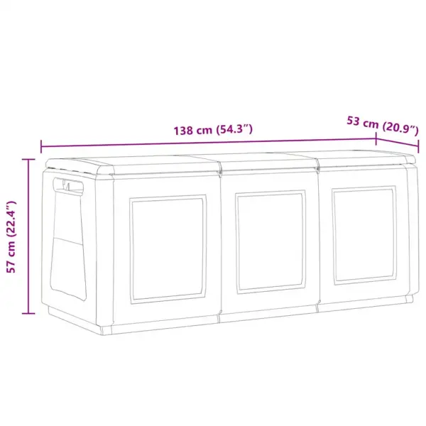 Aia hoiukast patjade ja aiatarvete hoidmiseks, 330 l, tumehall ja must, 138 x 53 x 57 cm – 10