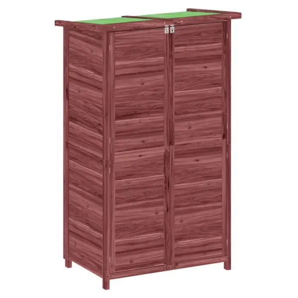 Aia tööriistakapp kaldus veekindla katusega, helepruun männipuit, 83 x 57 x 140 cm – 2