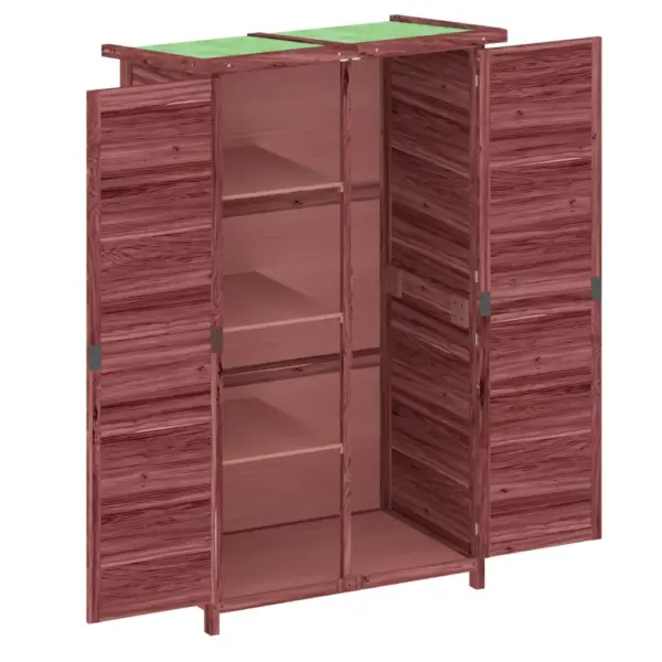 Aia tööriistakapp kaldus veekindla katusega, helepruun männipuit, 83 x 57 x 140 cm – 5