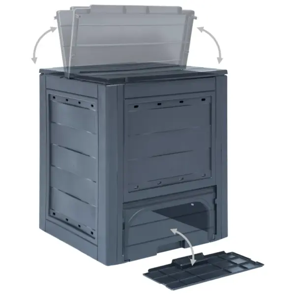 Aiakomposter 2-osaline komplekt, hall plast, 2 x 260 l, 60 x 60 x 73 cm – 4