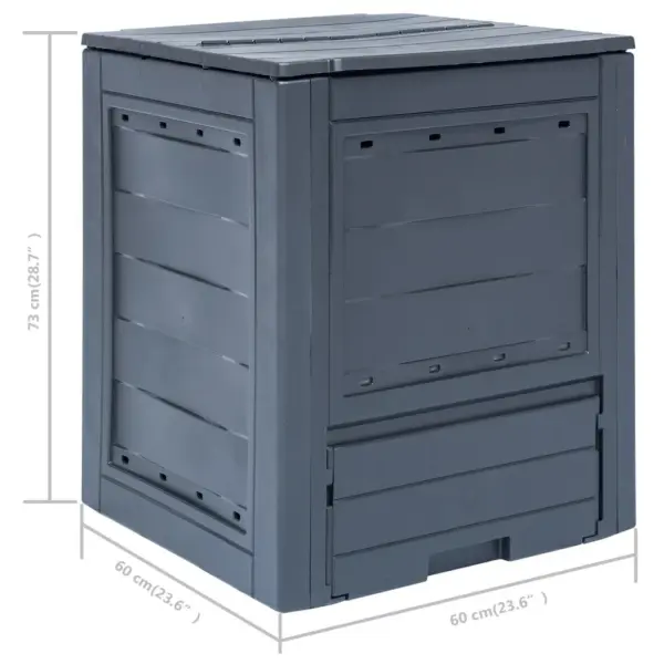 Aiakomposter 2-osaline komplekt, hall plast, 2 x 260 l, 60 x 60 x 73 cm – 7