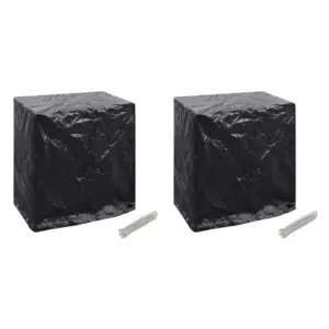 Vettpidavad aiamööblikatted lauatennise lauale 8 aasaga, 2 tk, must PE, 160 x 55 x 182 cm