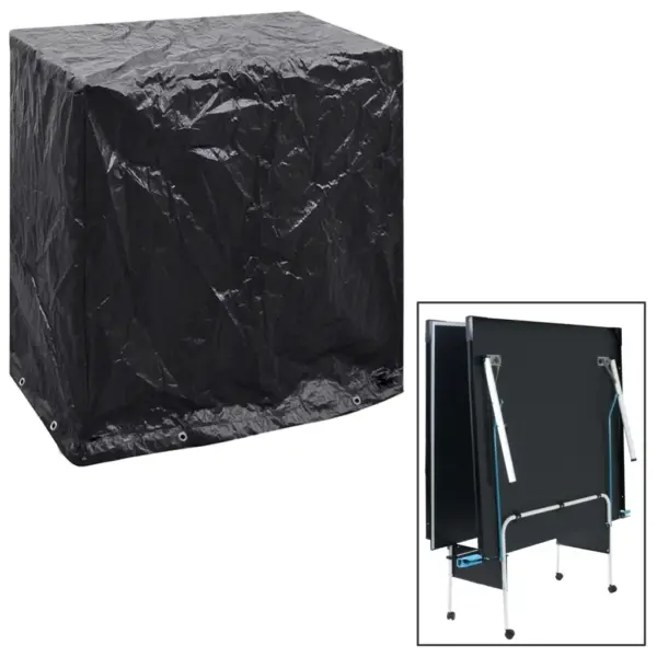 Vettpidavad aiamööblikatted lauatennise lauale 8 aasaga, 2 tk, must PE, 160 x 55 x 182 cm – 4