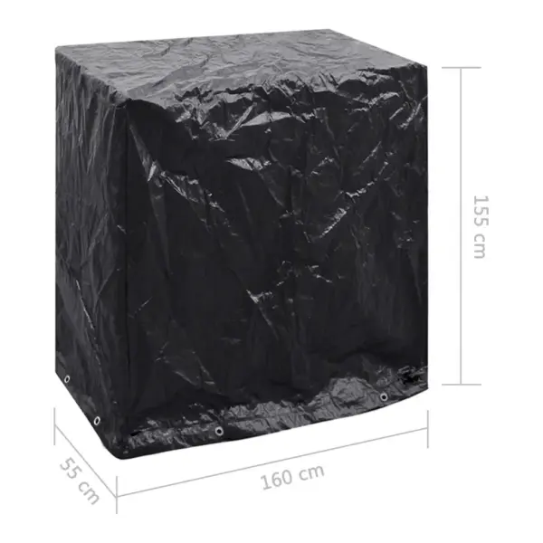 Vettpidavad aiamööblikatted lauatennise lauale 8 aasaga, 2 tk, must PE, 160 x 55 x 182 cm – 8