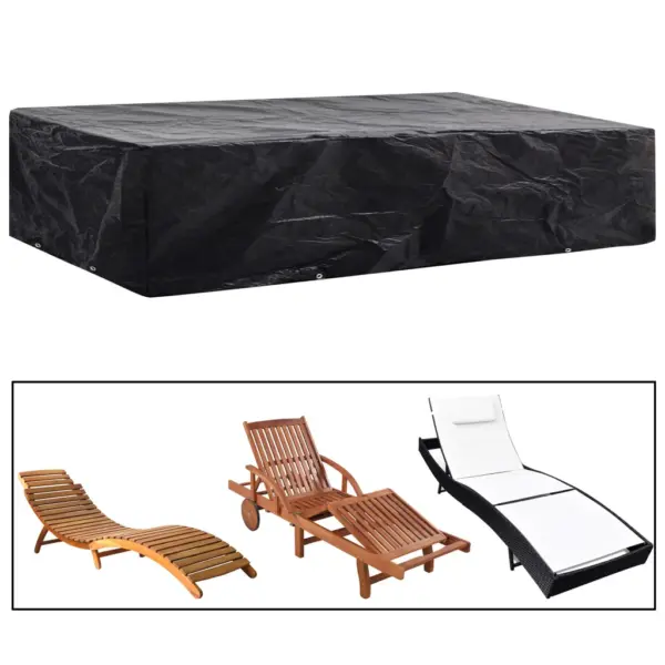 Must aiamööblikate päikesevarjule, 2 tk, PE, 8 kinnitusavaga, 218 x 77 x 55 cm – 2