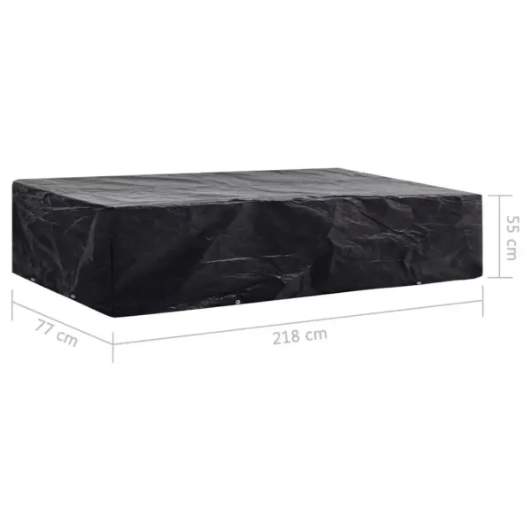 Must aiamööblikate päikesevarjule, 2 tk, PE, 8 kinnitusavaga, 218 x 77 x 55 cm – 8