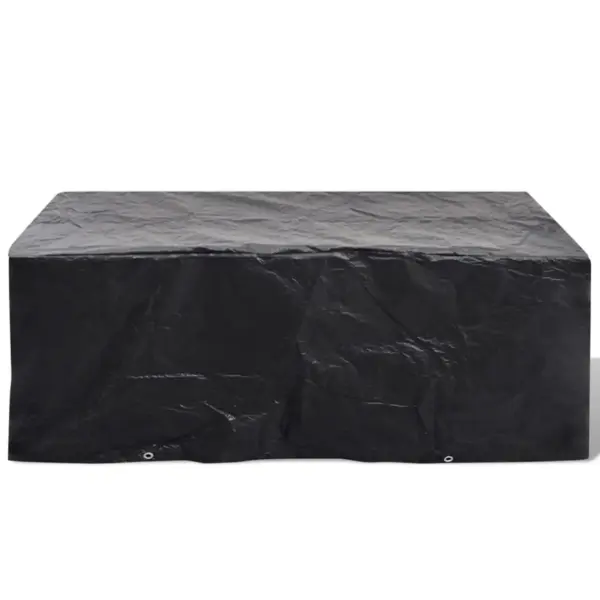 Mustad aiamööblikatted rotangikomplektile, 2 tk, 8 kinnitusavaga, 200 x 160 x 70 cm – 3