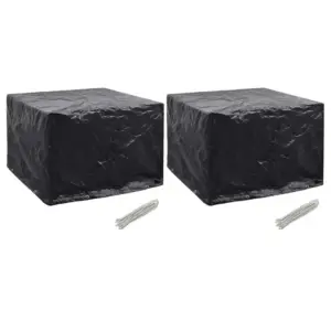 Mustad aiamööblikatted kinnitusnööriga, 2 tk, PE, 8 avaga, 122 x 112 x 98 cm