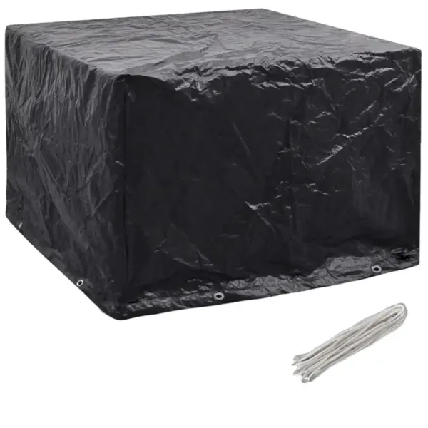 Mustad aiamööblikatted kinnitusnööriga, 2 tk, PE, 8 avaga, 122 x 112 x 98 cm – 3