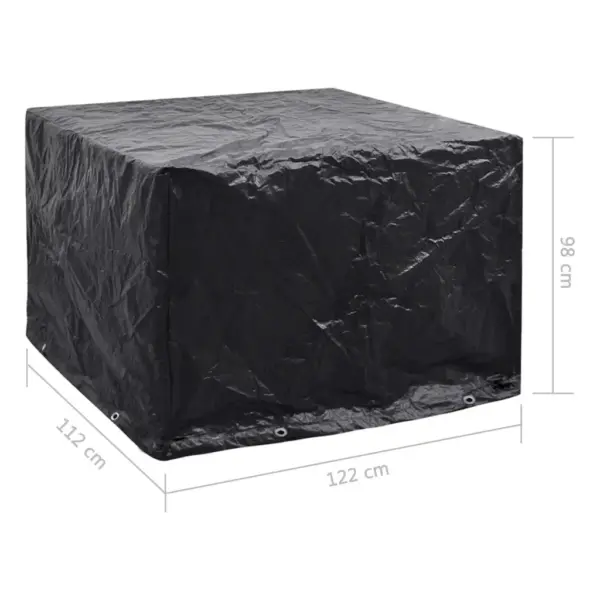 Mustad aiamööblikatted kinnitusnööriga, 2 tk, PE, 8 avaga, 122 x 112 x 98 cm – 8