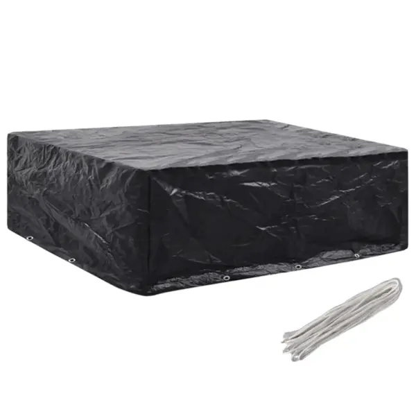Aiamööblikatted 2 tk, must PE, 8 kinnitusavaga, 250 x 210 x 90 cm – 2