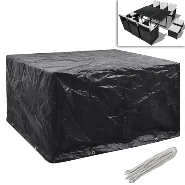Veekindlad aiamööblikatted 6-kohalisele komplektile, 2 tk, must, polüetüleen, 172 x 113 x 73 cm – 2