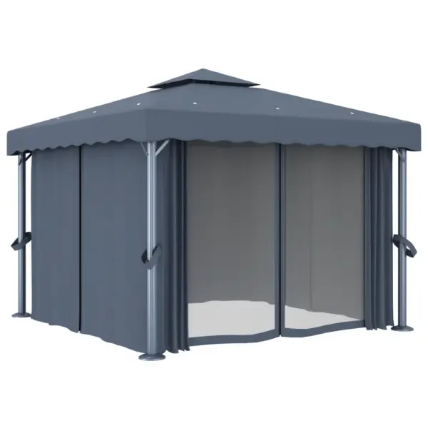 Aiapaviljon kardinatega 3 x 3 m, antratsiithall, alumiiniumraam - 2