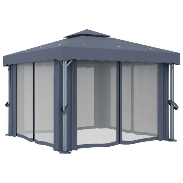 Aiapaviljon kardinatega 3 x 3 m, antratsiithall, alumiiniumraam - 3