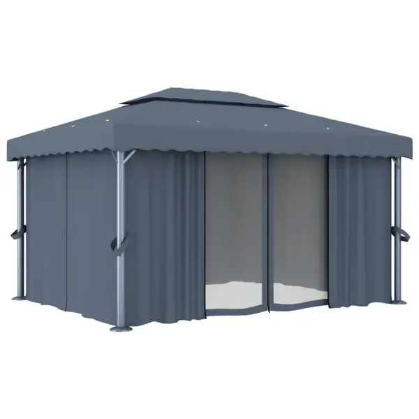 Aiapaviljon kardinatega ja topeltkatusega, 4 x 3 m, antratsiithall, alumiinium ja teras – 2