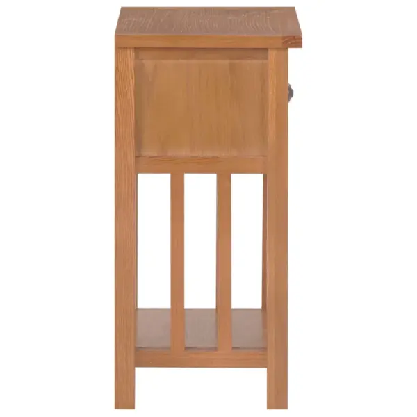 Ajakirjalaud sahtli ja riiuliga, tammepuit ja MDF, 35 x 27 x 55 cm - 4
