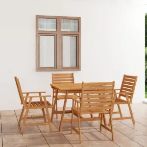 5-osaline akaatsiapuidust aiamööbli komplekt, pruun, laud 88 x 88 cm