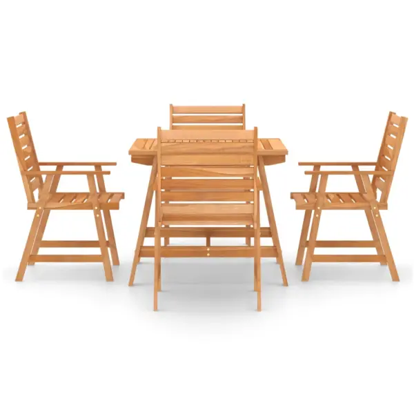 5-osaline akaatsiapuidust aiamööbli komplekt, pruun, laud 88 x 88 cm – 3
