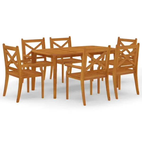 7-osaline aiamööbli komplekt akaatsiapuidust, pruun, laud 160 x 90 cm – 2