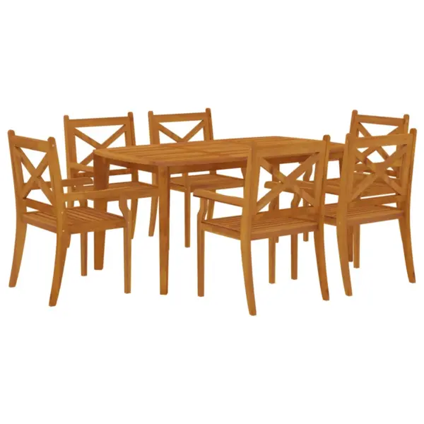 7-osaline aiamööbli komplekt akaatsiapuidust, pruun, laud 160 x 90 cm – 3