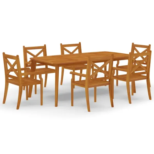 7-osaline aiamööbli komplekt, akaatsiapuidust laud ja 6 tooli, pruun, laud 200 x 100 cm – 2