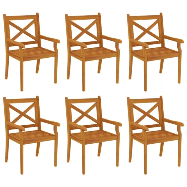 7-osaline aiamööbli komplekt, akaatsiapuidust laud ja 6 tooli, pruun, laud 200 x 100 cm – 7