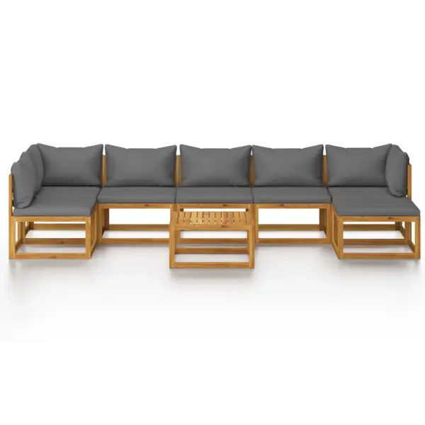 8-osaline modulaarne aiadiivanikomplekt patjadega, akaatsiapuit, tumehall – 3