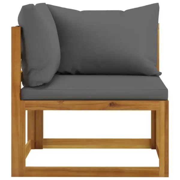 9-osaline akaatsiapuidust aiadiivanikomplekt patjadega, tumehall, laud 68 x 68 cm – 5