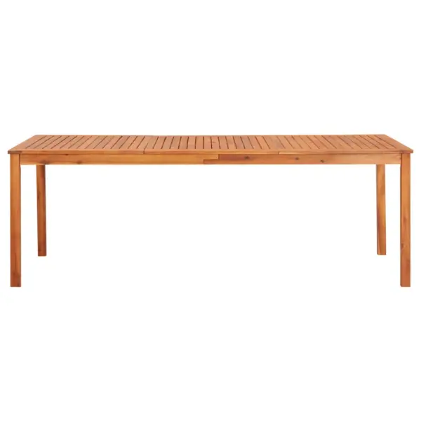 9-osaline akaatsiapuidust aiamööbli komplekt patjadega, laud 215 x 90 cm, kreemjad padjad – 4
