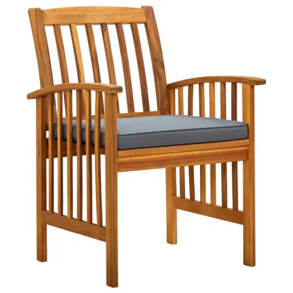 5-osaline akaatsiapuidust aiamööbli komplekt tumehallide patjadega, laud 88 x 88 cm – 5