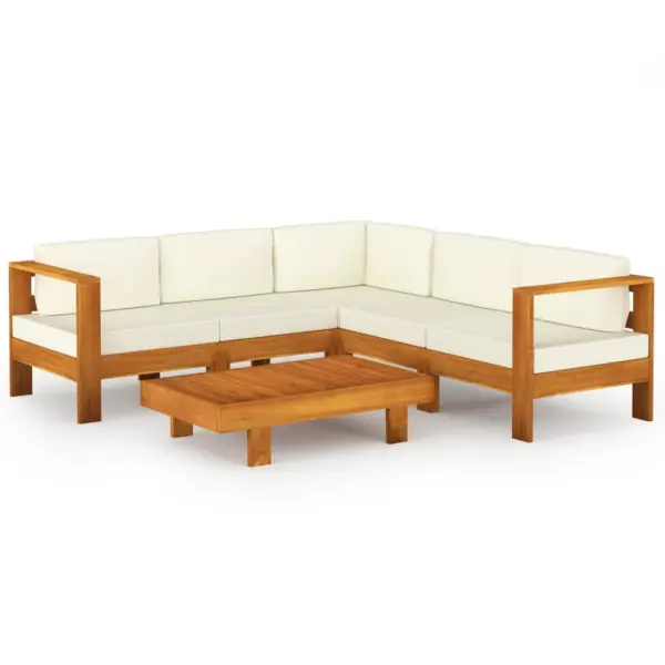 6-osaline akaatsiapuidust aiamööbli komplekt patjadega, laud 100 x 60 cm – 2