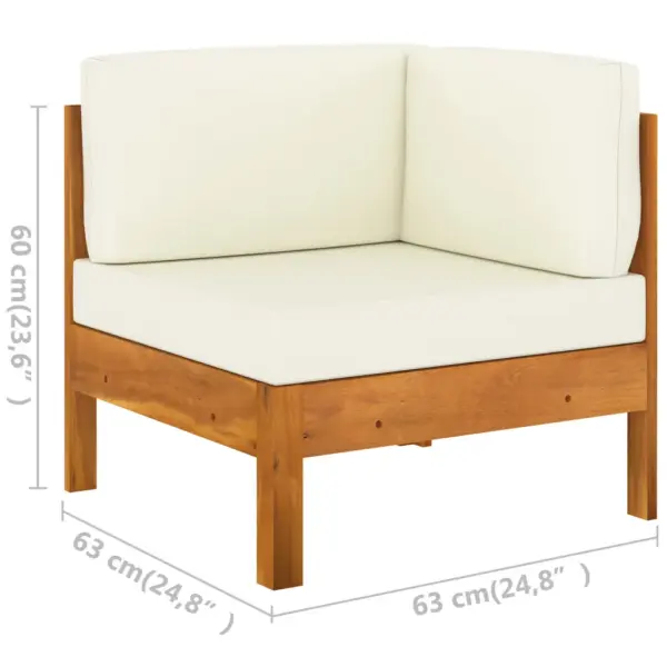 6-osaline akaatsiapuidust aiamööbli komplekt patjadega, laud 100 x 60 cm – 11