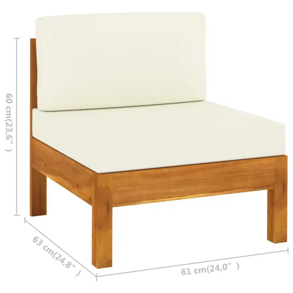 6-osaline akaatsiapuidust aiamööbli komplekt patjadega, laud 100 x 60 cm – 10