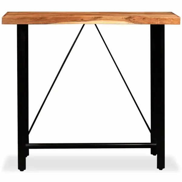 Industriaalstiilis akaatsiapuidust baarilaud terasraamiga, pruun, 120 x 60 x 107 cm – 2