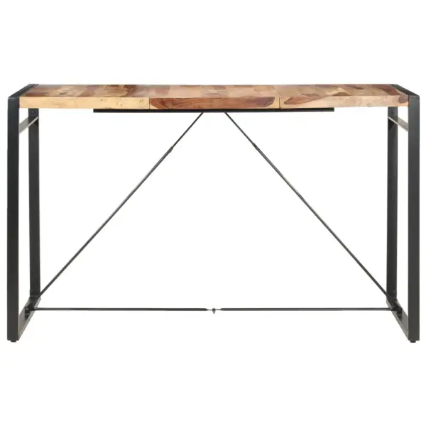 Industriaalstiilis akaatsiapuidust baarilaud terasraamiga, 180 x 90 x 110 cm – 2