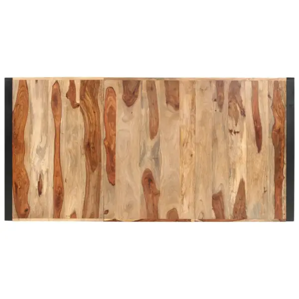 Industriaalstiilis akaatsiapuidust baarilaud terasraamiga, 180 x 90 x 110 cm – 4