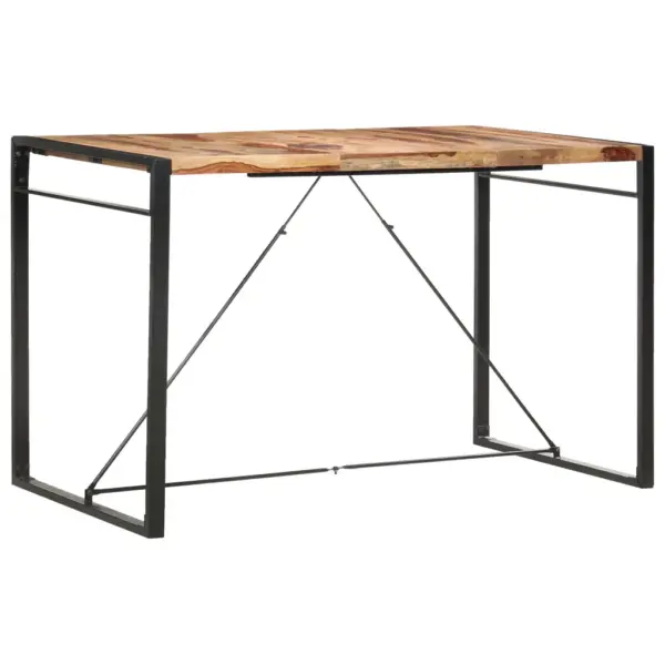 Industriaalstiilis akaatsiapuidust baarilaud terasraamiga, 180 x 90 x 110 cm – 6