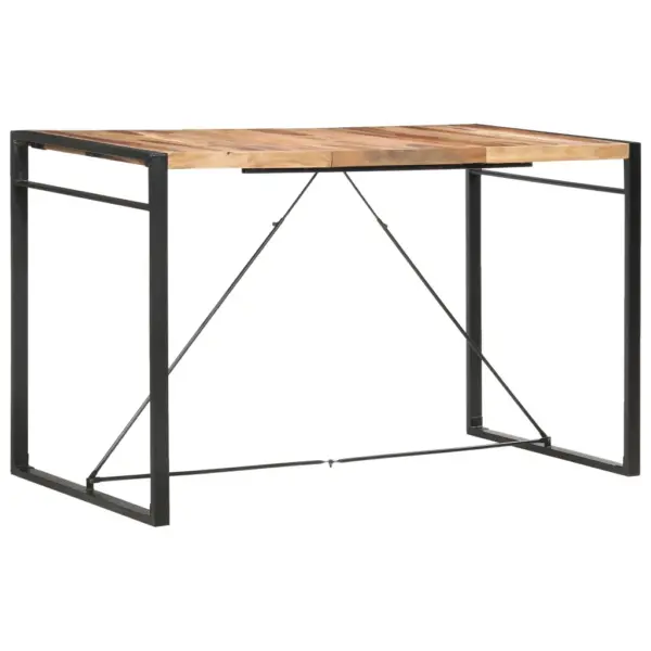 Industriaalstiilis akaatsiapuidust baarilaud terasraamiga, 180 x 90 x 110 cm – 7