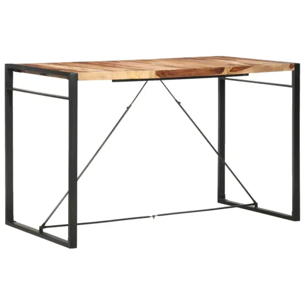 Industriaalstiilis akaatsiapuidust baarilaud terasraamiga, 180 x 90 x 110 cm – 8
