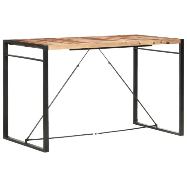 Industriaalstiilis akaatsiapuidust baarilaud terasraamiga, 180 x 90 x 110 cm – 9
