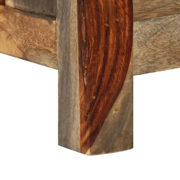 Hall akaatsiapuidust puhvetkapp 3 sahtli ja 4 avatud sektsiooniga, 100 x 30 x 50 cm – 9